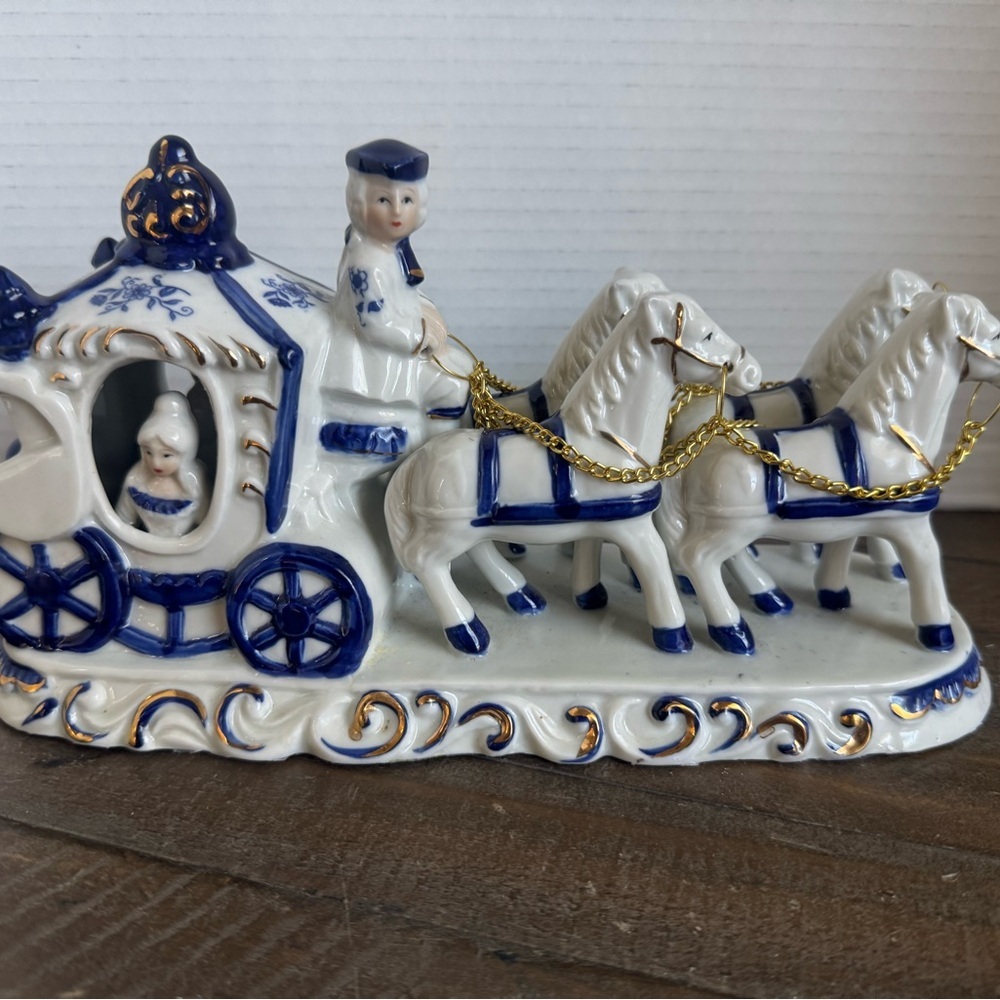 vintage german horse carriage cinderella music box - Picture 2 of 10
